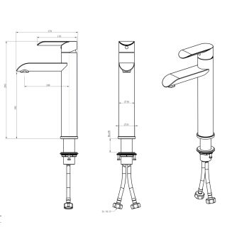 Смеситель для раковины Melana Paola MELANA-610602 сатин